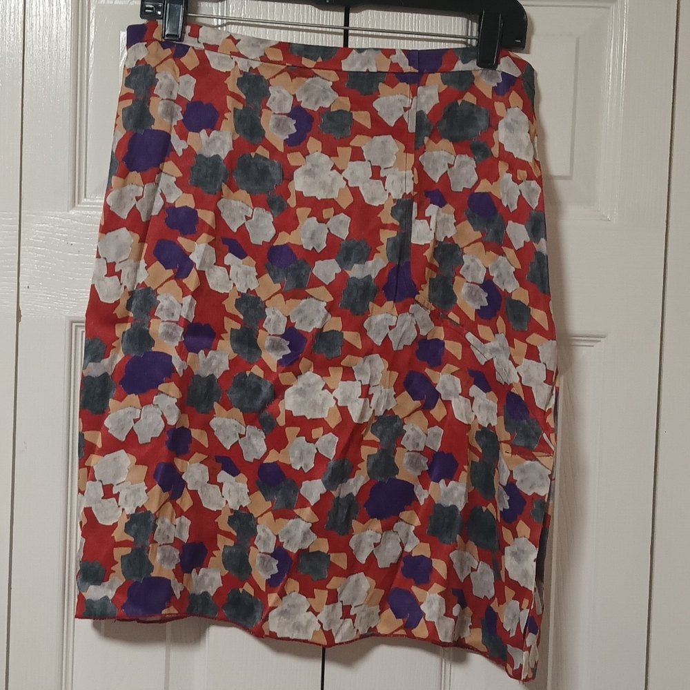 Manila Grace Abstract Print Pencil Skirt